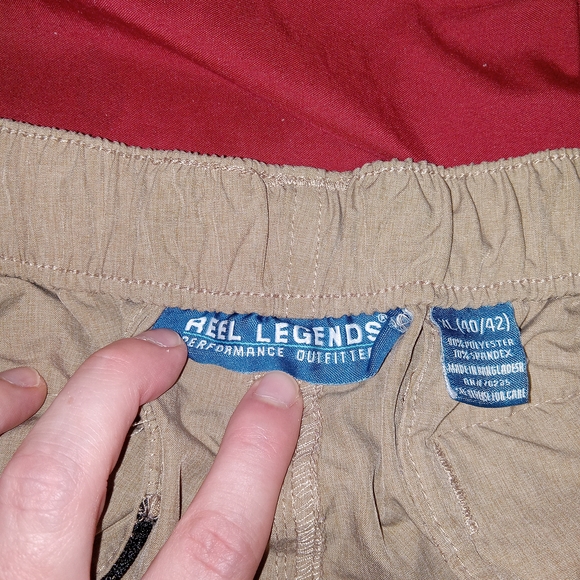 Reel Legends Convertible Pants Mens Large Khaki Zip Off Cargo Outdoor Hiking - Picture 10 of 13